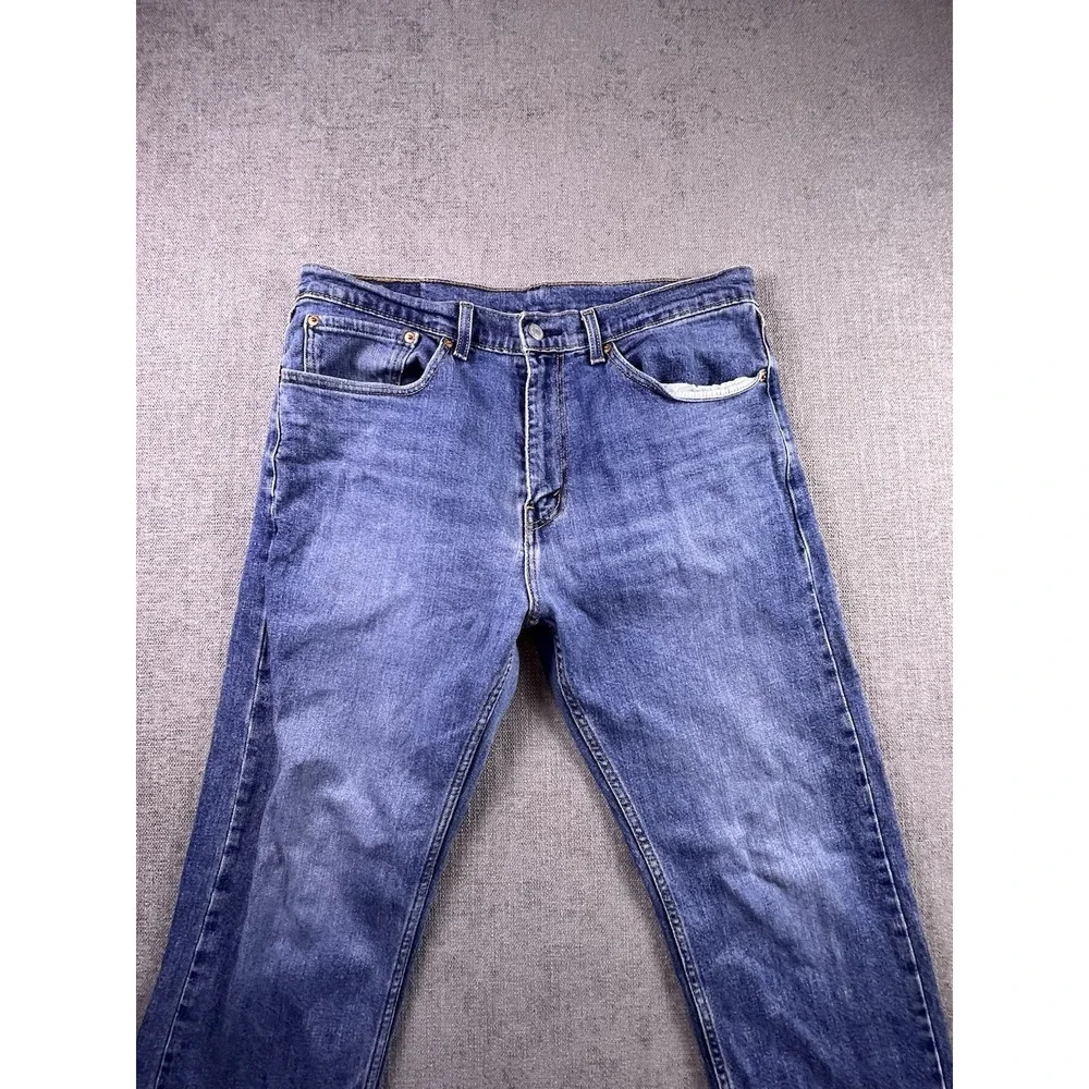 Levi's 505 Jeans‎ Men 34x32 Straight Blue Medium Wash Biker Cowboy Rodeo